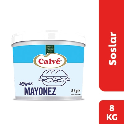 Calve Az Yağlı Mayonez 8KG - Hafif yemekleriniz ve imza soslarınız için.